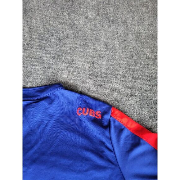 Chicago Cubs Majestic Pullover Shirt Men Sz XXL Coolbase Blue Red Sportswear - Picture 9 of 9